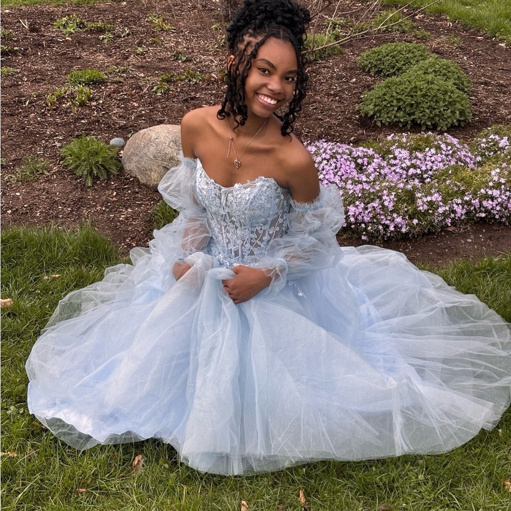 New York & Company Light Blue Prom Dress
